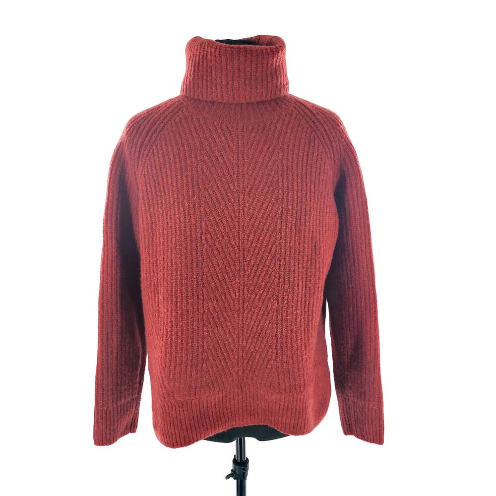 Madewell Mercer Turtleneck Sweater Medium in Coziest Yarn Lightweight Red